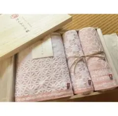 今治タオル フェイスタオル　ウォッシュタオル　セット　花柄　はんなり　ピンク