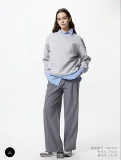 ユニクロ タックワイドパンツ 丈長め S