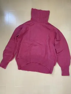 美品 spick&span ウールカシミヤタートルネックプルオーバー ピンク