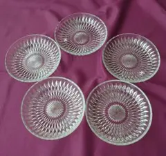 ★値下げ★　カットガラス皿　５枚セット