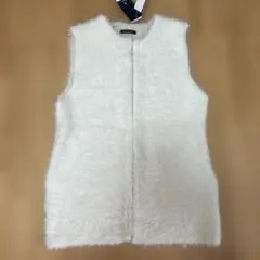 RagOut フワフワシャギーニットホワイトベスト