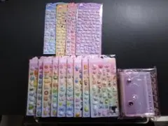 キャラクターシール１３枚、シール帳　１４点セット♪