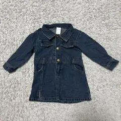 韓国ベビー服　デニムジャケット風ワンピース