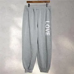 【エアロ】XLサイズ/イージーパンツ/グレー/プリント柄/ゆるダボ/ウエストゴム