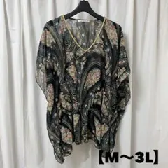 大きいサイズ　UNRELISH ペイズリー花柄　シフォンチュニック M〜3Lのサムネイル
