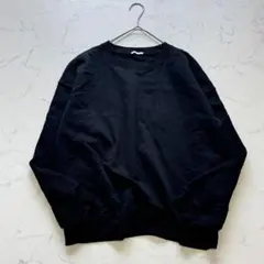 GU ジーユー スウェット 長袖（XL）黒/ブラック 裏起毛 クルーネック 無地