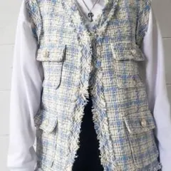 me+em select ミームセレクト　チェックツイードベスト　セレモニー服に