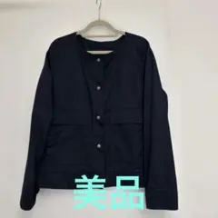 美品Sens de vie (COX)レディース　ネイビー　ノーカラージャケット