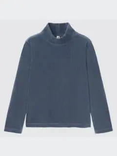美品☆ユニクロ　フリースハイネックT キッズ　150 ブルー　冬　防寒