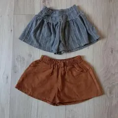 秋冬95サイズ【美品】女の子 ベビー服子供服 ショートパンツ ズボン キュロット