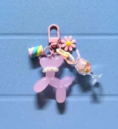 じゃらじゃらキーホルダー ピンクプードル