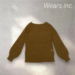 261✳︎ウェアーズインク【F】マスタード ニットセーター ウール100　軽やか