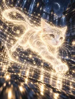 猫　デジタルアート　L版写真2枚