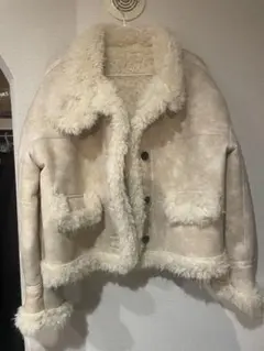 TWEE オブリンファー配色スエードムートン　Cream