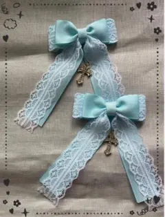 ハンドメイド♡量産型 十字架ツインテール❷ピンクヘアピン地雷系ゴスロリ推し♡