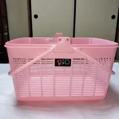 レトロポップ　リオバスケットカゴ　ピンク色　蓋なし　37×25.5 高さ22cm