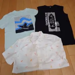 150男の子夏服セットGAPタンクトップ半袖シャツスケボーサーフィンアイス水色黒