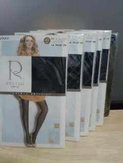 RELISH 柄タイツ 40D 50D 60D M-L 6足セット