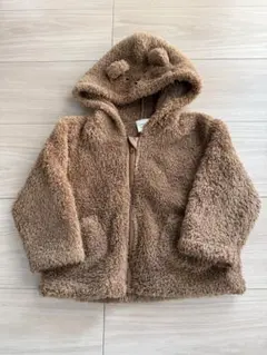 ベビー 80cm ボア アウター クマ 熊 耳付き フード付き モコモコ