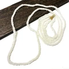 ヴィンテージ　4連　ビーズ　ネックレス　ホワイト　コスチュームジュエリー