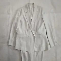 グリーンレーベルリラクシング パンツスーツセットアップ ダブル ベージュ