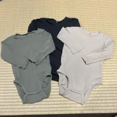 H&M リブボディースーツ3色セット 80cm