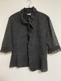 Dupre-2 ドット柄 五分袖シャツ Lサイズ