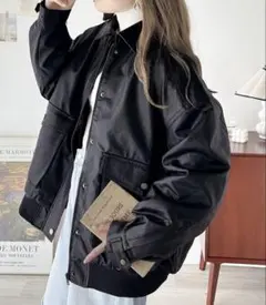 Java フェイク レザー ヴィンテージオーバーサイズ ブルゾン