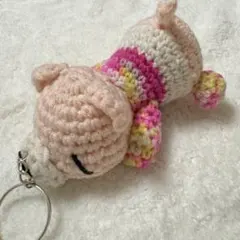 ハンドメイド あみぐるみ キーホルダー くま