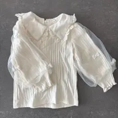 《未使用》cottoliトップス 90シフォン リボン バースデイ