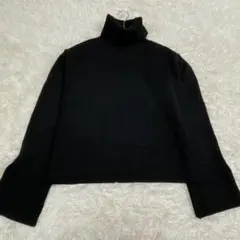 ZARA ザラ　L サイドスリット　黒 タートルネック ニット