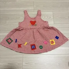美品☆MIKI HOUSE 赤チェック ワンピース