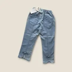 新品　Seraph 8分丈デニムパンツ うしろリボン付き 140センチのサムネイル