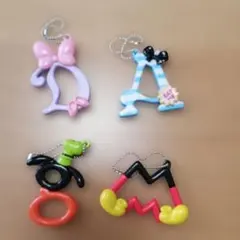 ディズニー　イニシャルリングマスコット　まとめ売り　4点