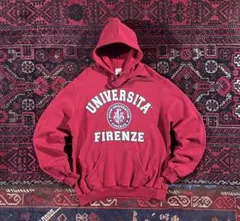 USA古着 カレッジロゴ プルオーバー パーカー レッド L