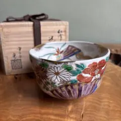 金蘭手雲錦 尾関作十郎造 犬山本窯 共箱 抹茶碗（gb06） - メルカリ