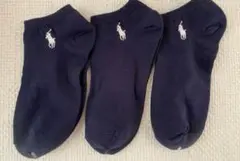 ポロラルフローレンのレディース用アンクルソックス3足セット、新品、22-24cm