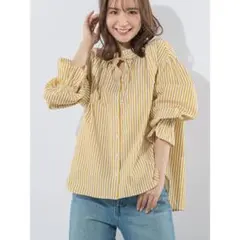 ロイスクレヨン ストライプ ブラウス &ellecy アンドエルシー 半袖 ロイスクレヨン ストライプ ブラウス &ellecy アンドエルシー 半袖