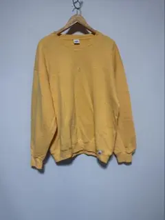 RUSSELL ATHLETIC 前V スウェット 古着 マスタード　 イエロー
