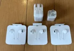 新品、未使用Apple純正ライトニング 有線イヤホン 3個set アダプタ２個