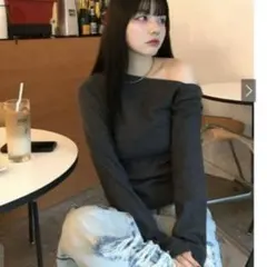 グレイル　ワンショルダーギャザーリブニットトップス[fo2165] 新品未使用