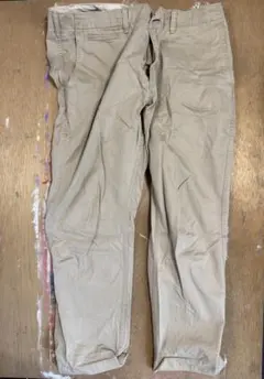 ベージュ チノパン ダブルスティチ
