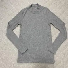UNIQLO リブタートルネックカットソー S グレー