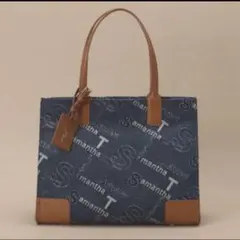 Samantha Thavasa デニム調スクエアトートバッグ