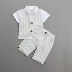 新作♡半袖　ストラップ柄　お祝い用　キッズフォーマルスーツ