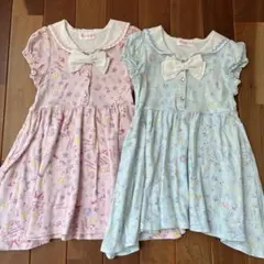 メゾピアノ 半袖 セーラー ワンピース 120 姉妹 双子 お揃い 2点セット