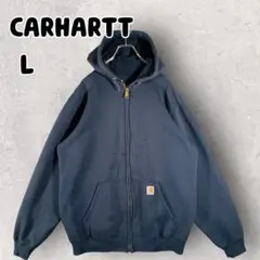 カーハート スウェット パーカー フーディー フルジップ 裏起毛 ネイビー M