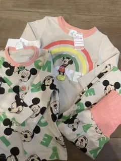 しまむら　パジャマ　ミッキーマウス　ディズニー　薄手　3点セット