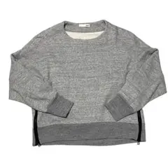 jeune スウェットプルオーバー サイドファスナー ゆったりデザイン グレー