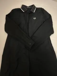 FRED PERRY ブラック 長袖ポロシャツ UK 10